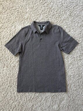 Volcom Boys Polo Shirt Short Sleeve Dark Gray Size S